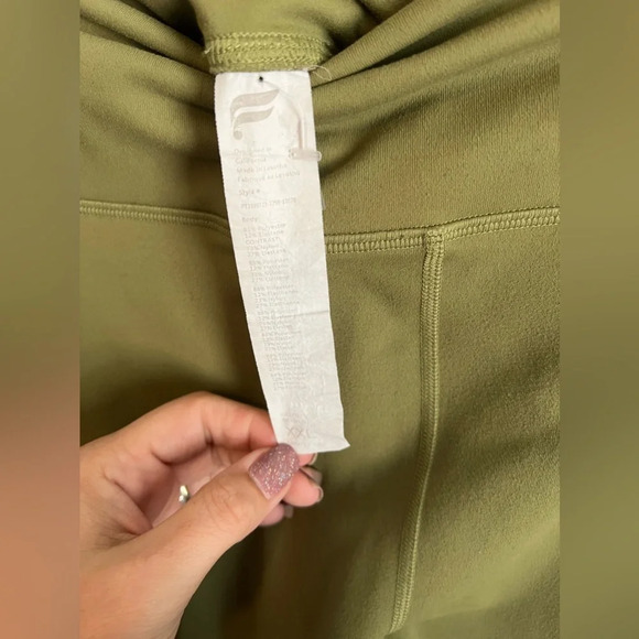 Fabletics GUC High-Waisted 7/8 Leggings Plus Size XXL Green Beige Mesh Pink - Picture 7 of 9